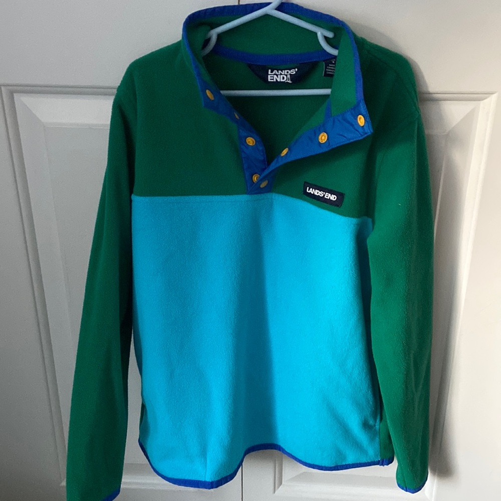 Lands End Boys Snap Fleece SIZE MEDIUM (8)